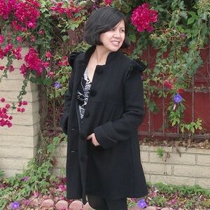 Erin Fetherston × Target Black Heart Wool Blend Pea Coat